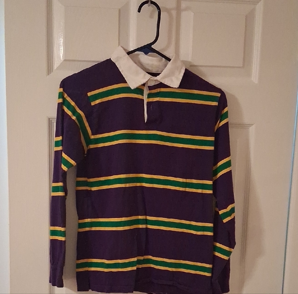 Mardi Gras Colored Long Sleeved Shirt Boy's XL
